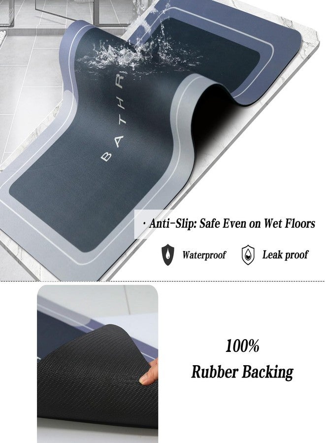 Deparnit Bath Mat Rugs Non Slip Quick Dry Super Absorbent Rubber Bath Mats Fit Under Door, Bathroom Rugs Shower Mat for Bathroom, Bathtub, Shower and Sink (Rectangle Blue, 17"x35") - Image 5